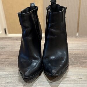 Black Leather Ankle Boots